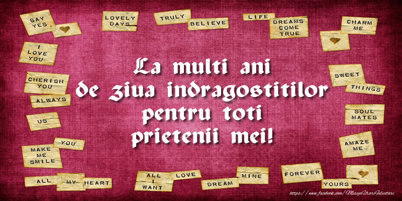 La multi ani de ziua indragostitilor pentru toti prietenii mei!