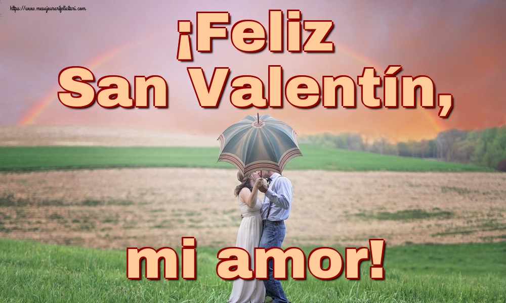 Felicitari Ziua indragostitilor in Spaniola - ¡Feliz San Valentín, mi amor! - mesajeurarifelicitari.com