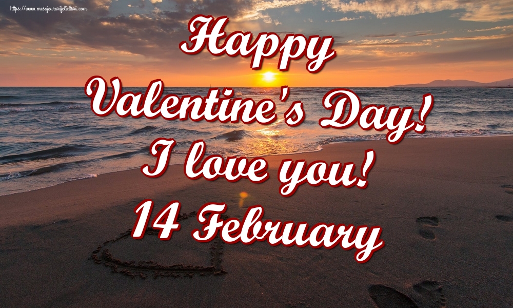 Felicitari Ziua indragostitilor in Engleza - Happy Valentine's Day! I love you! 14 February