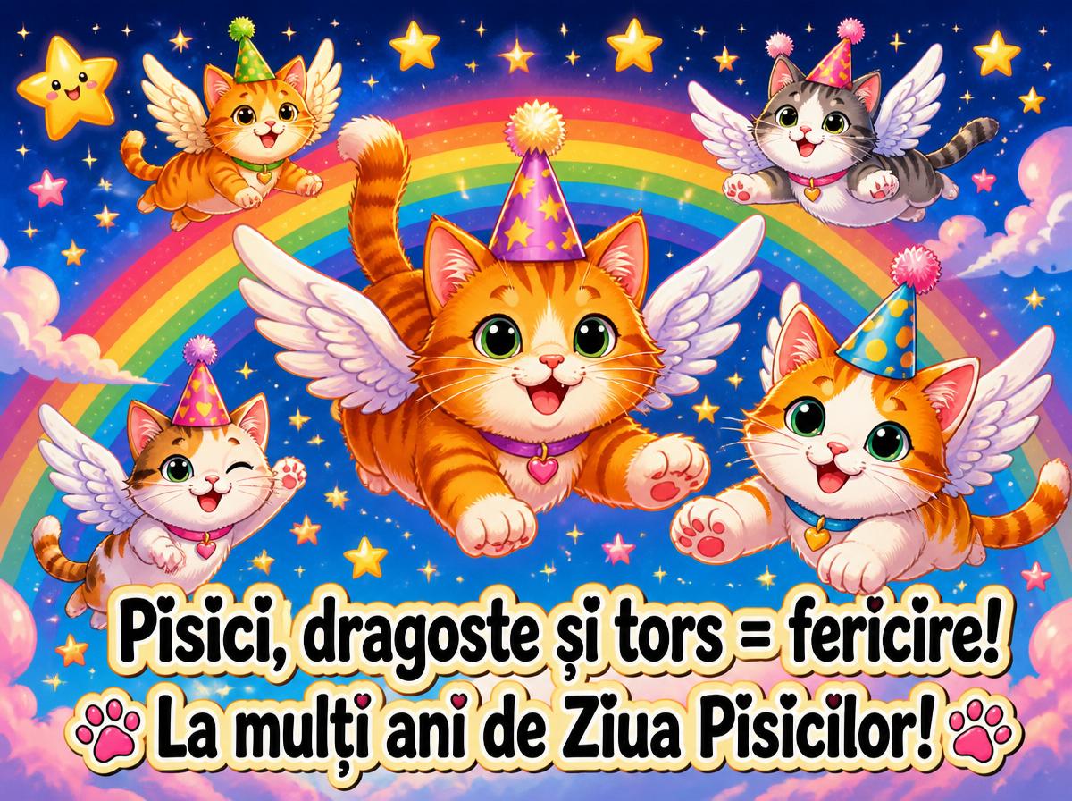 Pisici, dragoste și tors = fericire! La mulți ani de Ziua Pisicilor!
