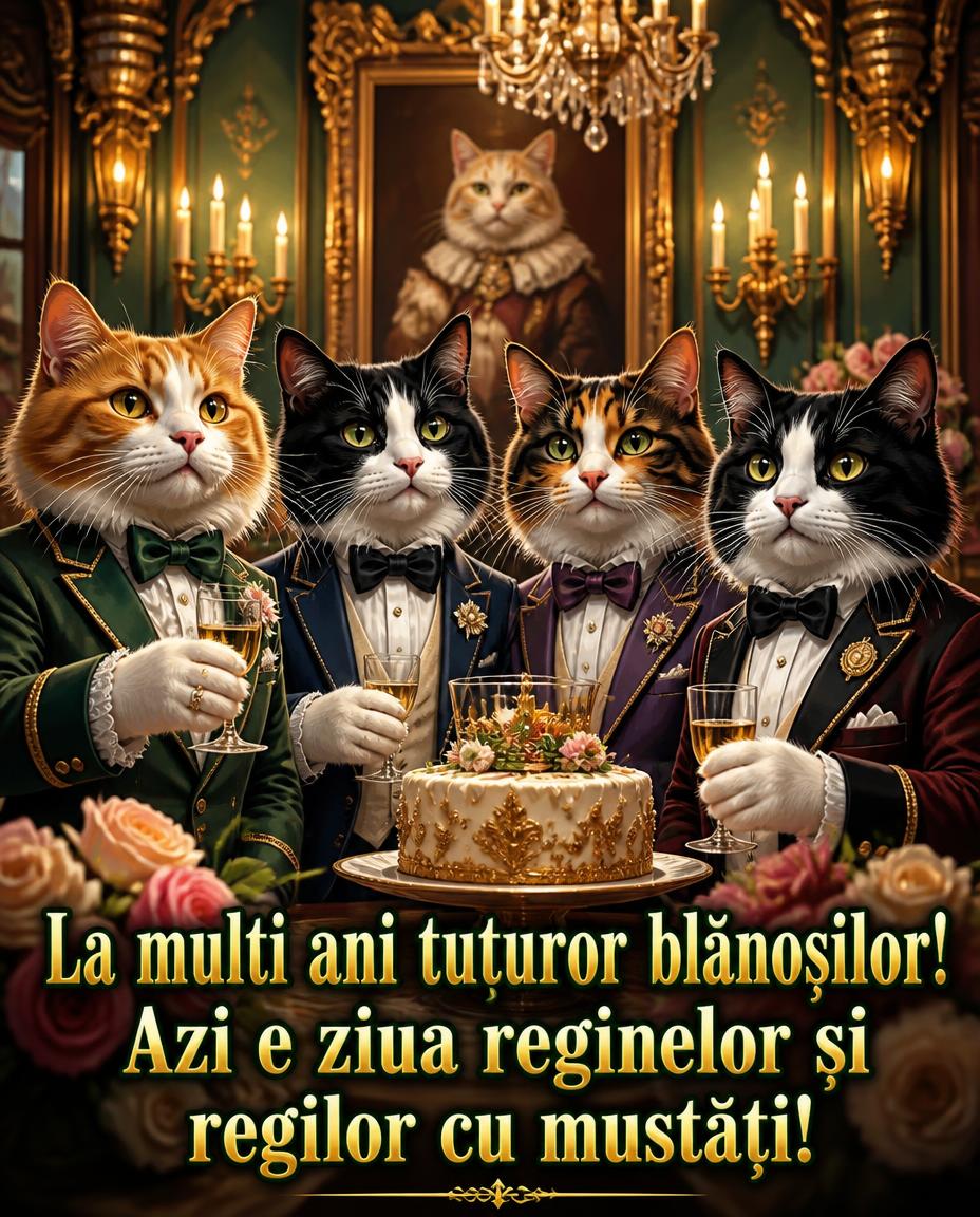 La mulți ani tuturor blănoșilor! Azi e ziua reginelor și regilor cu mustăți!