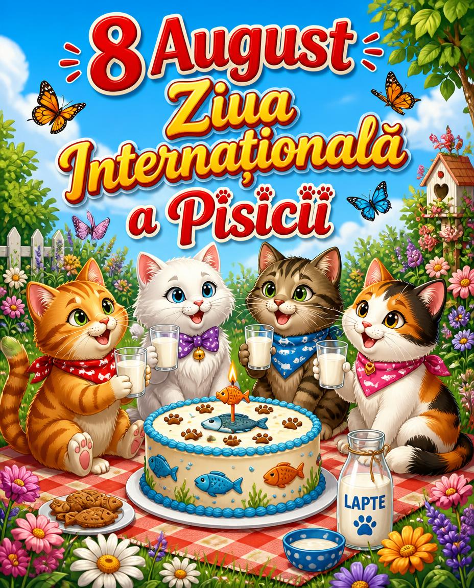 8 August Ziua Internațională a Pisicii