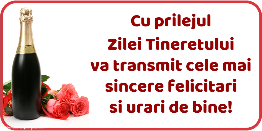 Cu prilejul Zilei Tineretului va transmit cele mai sincere felicitari si urari de bine!