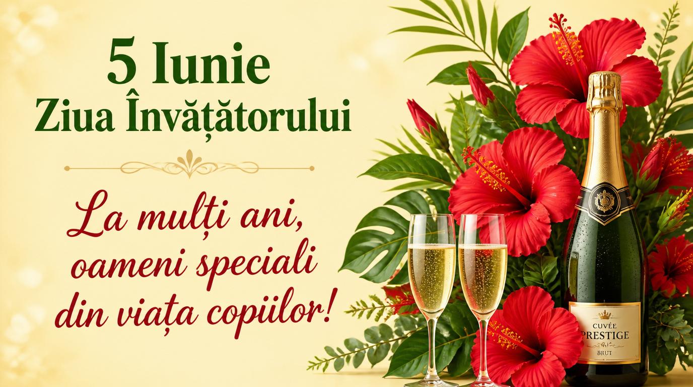 5 Iunie Ziua Învățătorului La mulți ani, oameni speciali din viața copiilor!