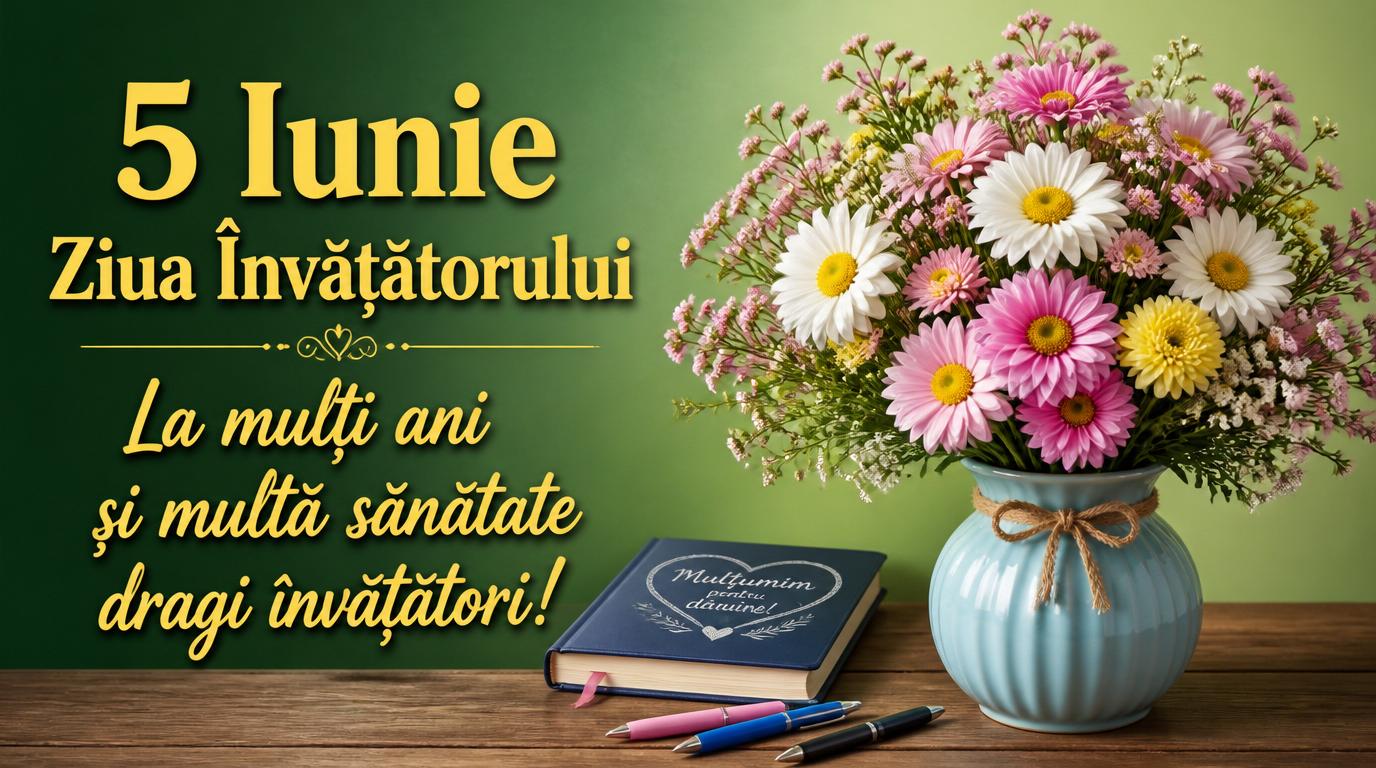 5 Iunie Ziua Învățătorului La mulţi ani şi multă sănătate dragi învățători!