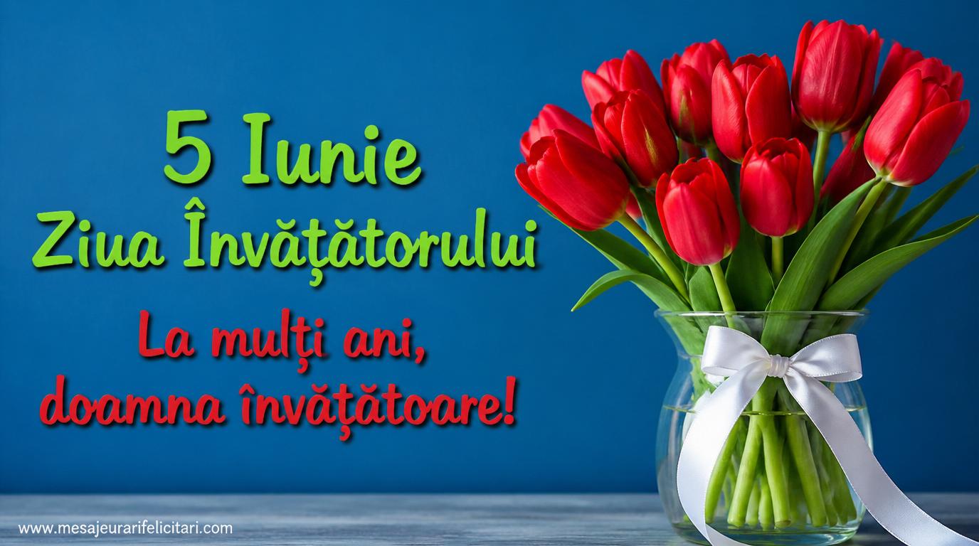 5 Iunie Ziua Învățătorului La mulţi ani, doamna învățătoare!