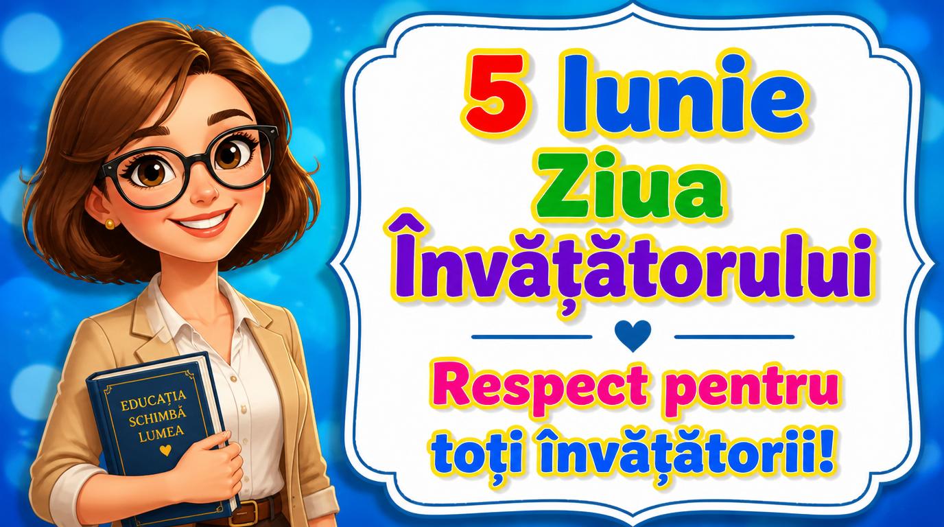 5 Iunie Ziua Învățătorului Respect pentru toți învățătorii!