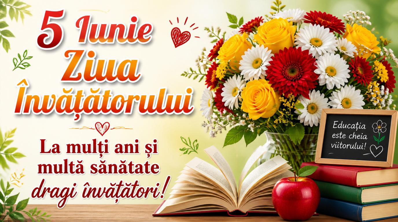 5 Iunie Ziua Învățătorului La mulţi ani şi multă sănătate dragi învățători!