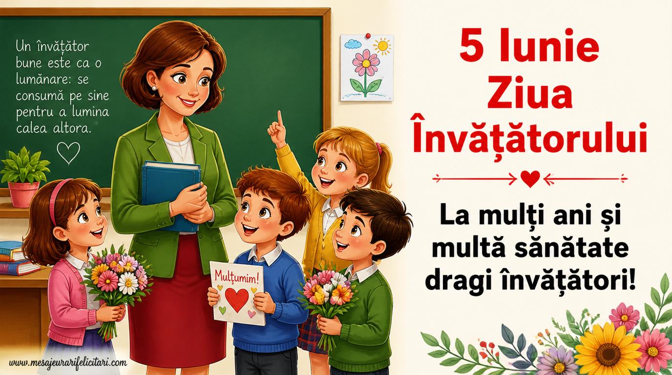 Ziua Învățătorului 5 Iunie Ziua Învățătorului La mulţi ani şi multă sănătate dragi învățători!