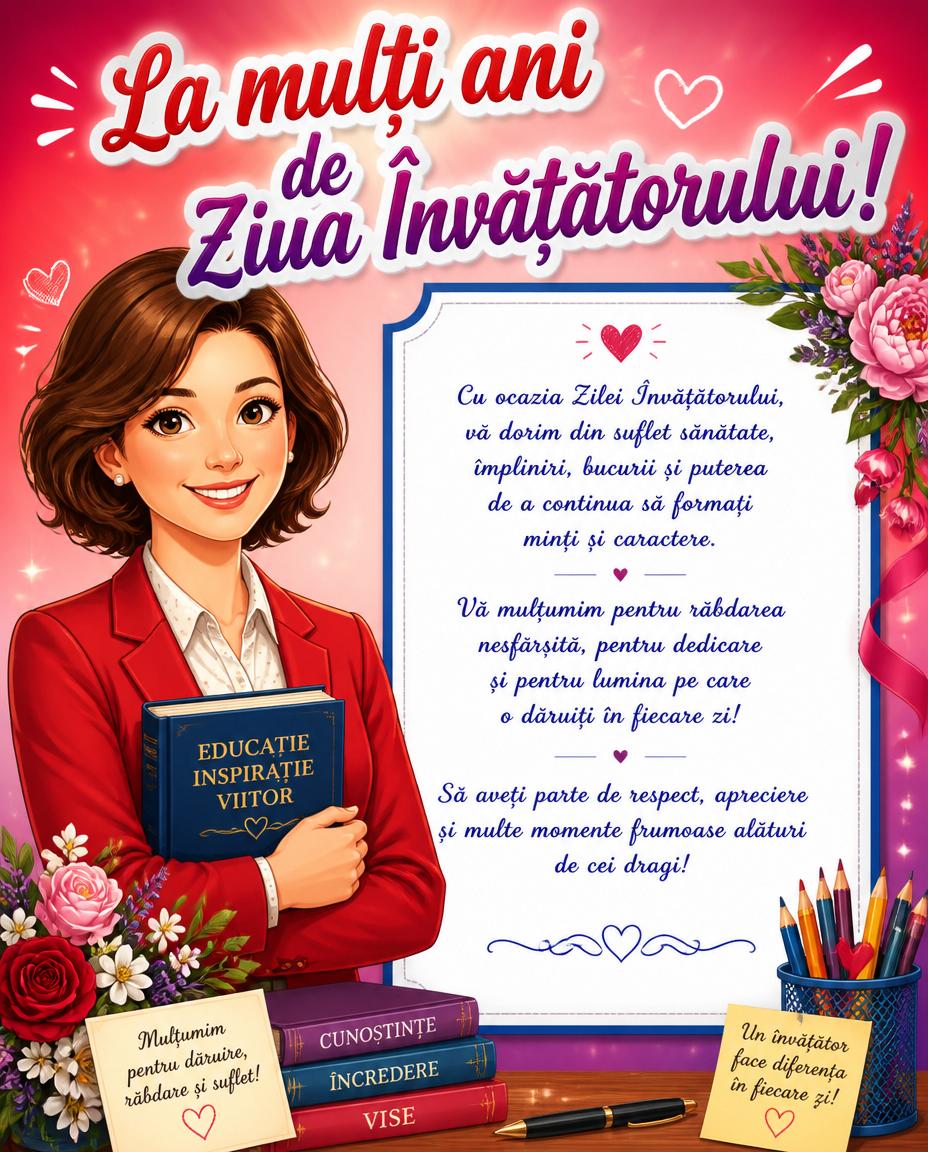 La mulți ani de Ziua Învățătorului!