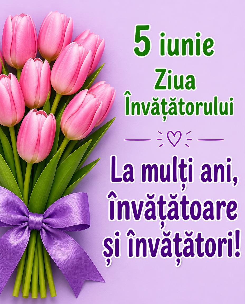 5 iunie Ziua Învăţătorului La mulți ani, învățătoare și învățători!