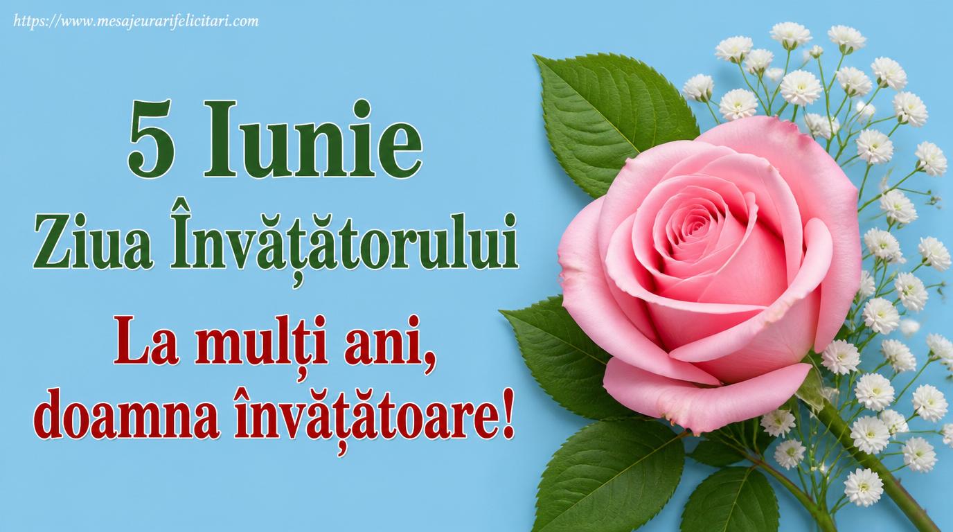 5 Iunie Ziua Învățătorului La mulţi ani, doamna învățătoare!