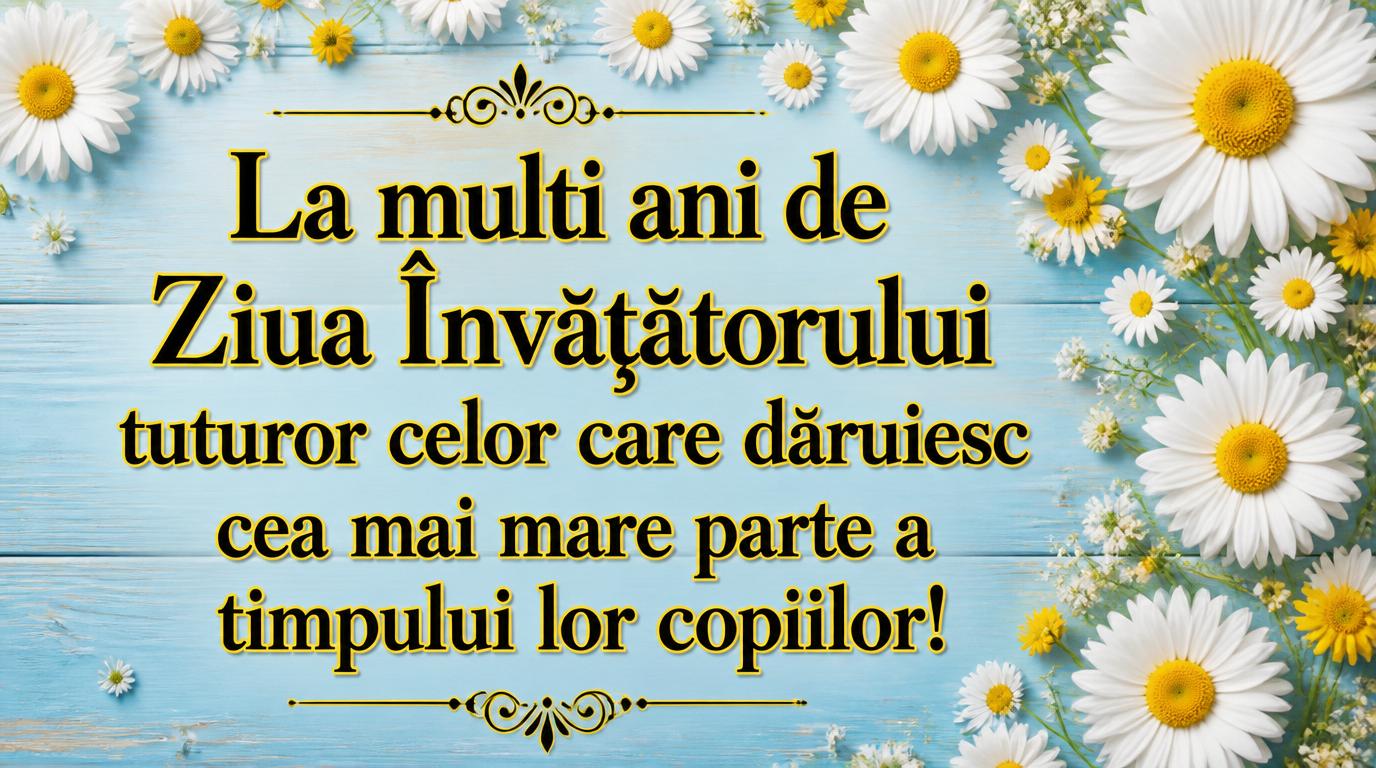 5 iunie - La mulți ani de Ziua Învățătorului!