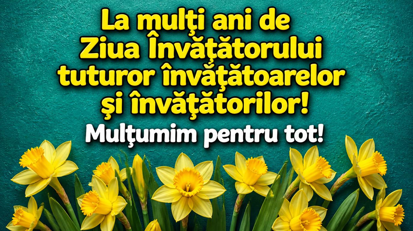 5 iunie - La mulți ani de Ziua Învățătorului tuturor învățătoarelor și învățătorilor!