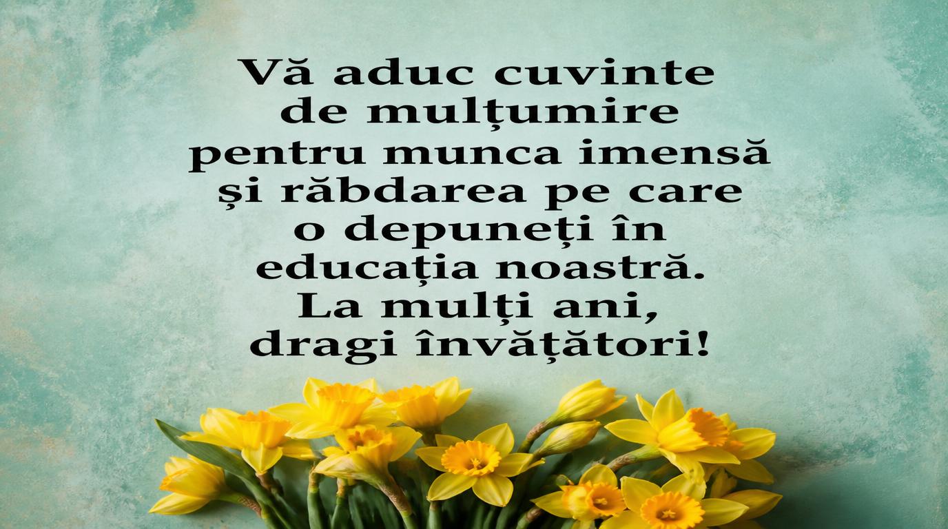 La mulți ani, dragi învățători!