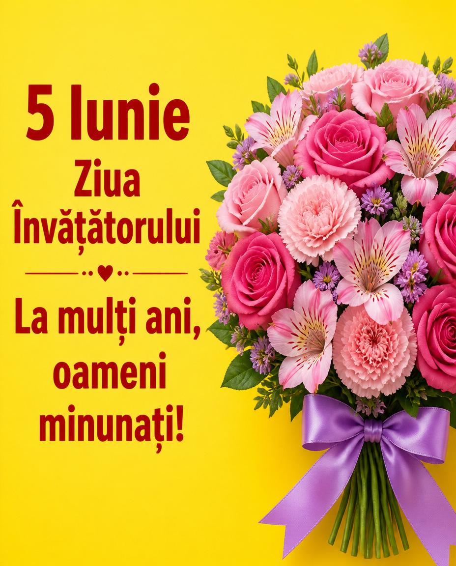 5 Iunie Ziua Învățătorului La mulți ani, oameni minunați!
