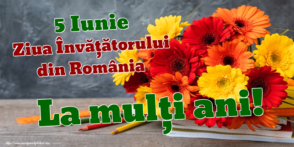 5 Iunie Ziua Învățătorului din România La mulţi ani!