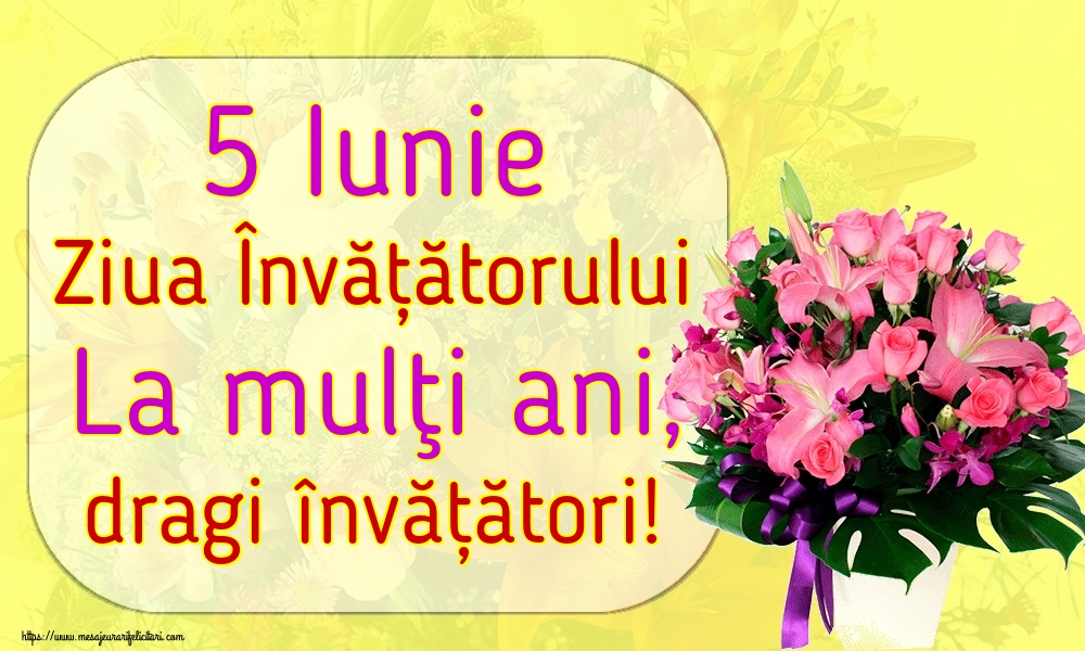 5 Iunie Ziua Învățătorului La mulţi ani, dragi învățători!