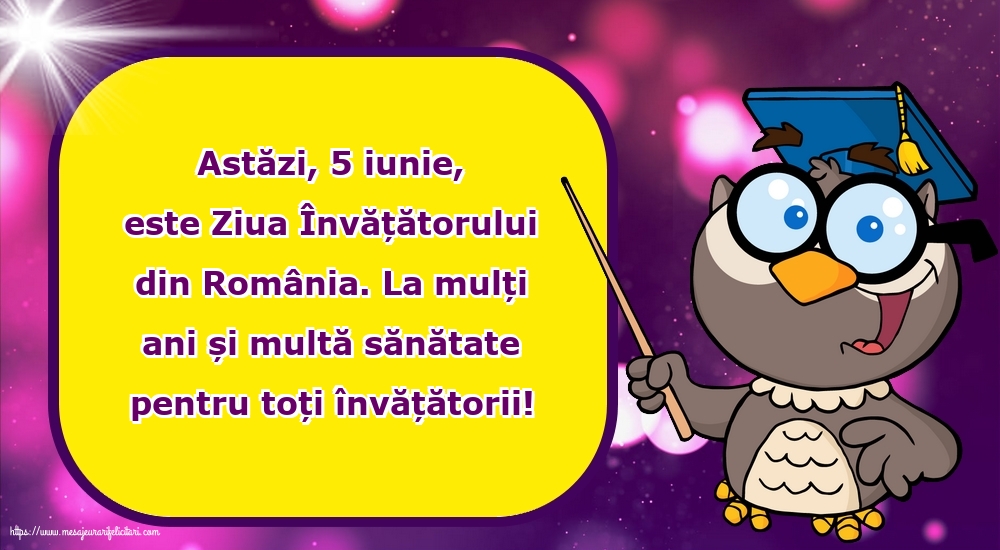 La mulți ani și multă sănătate pentru toți învățătorii!