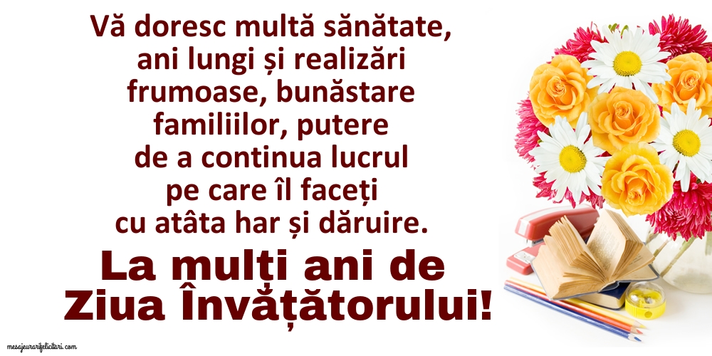 La mulți ani de Ziua Învățătorului!