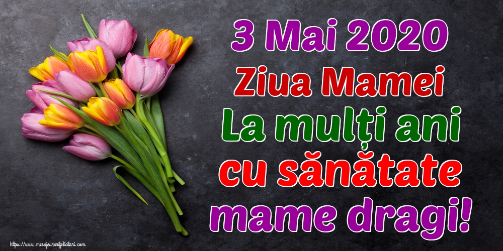 Felicitari de Ziua Mamei - 3 Mai 2020 Ziua Mamei La mulți ani cu sănătate mame dragi! - mesajeurarifelicitari.com