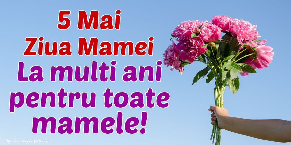 Felicitari de Ziua Mamei - 5 Mai Ziua Mamei La multi ani pentru toate mamele! - mesajeurarifelicitari.com