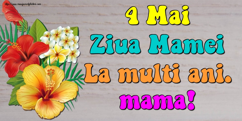 4 Mai Ziua Mamei La multi ani. mama!