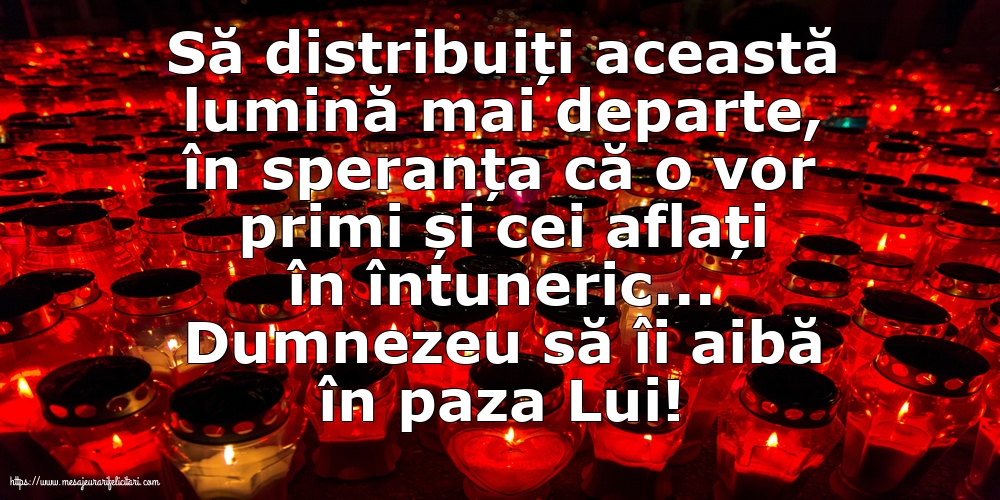 Dumnezeu să îi aibă în paza Lui!