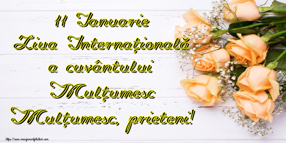 11 Ianuarie Ziua Internațională a cuvântului Mulțumesc Mulțumesc, prieteni!