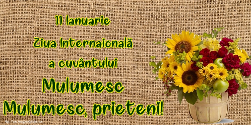 11 Ianuarie Ziua Internațională a cuvântului Mulțumesc Mulțumesc, prieteni!