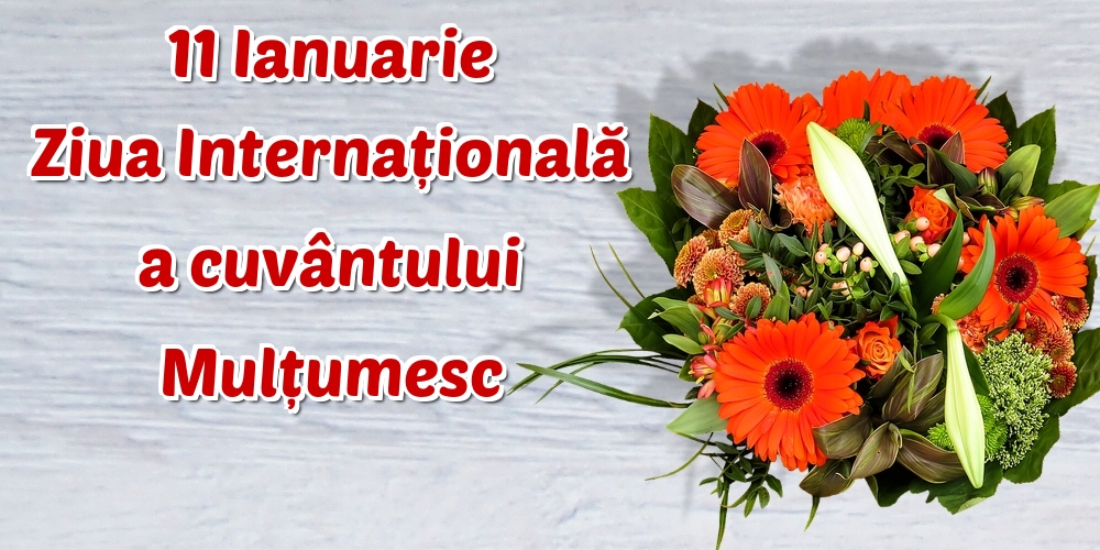 11 Ianuarie Ziua Internațională a cuvântului Mulțumesc