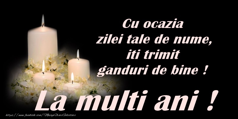 Cu ocazia zilei tale de nume, iti trimit ganduri de bine! La multi ani!