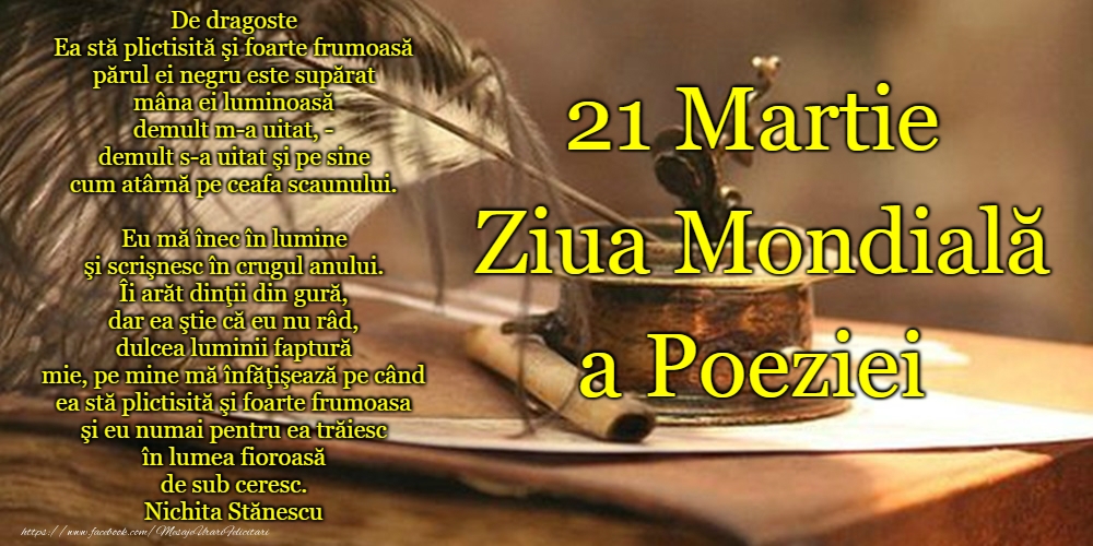 Felicitari de Ziua Poeziei - 21 Martie - Ziua Internațională a Poeziei - mesajeurarifelicitari.com