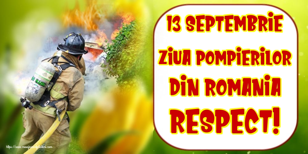 13 Septembrie Ziua Pompierilor din Romania Respect!