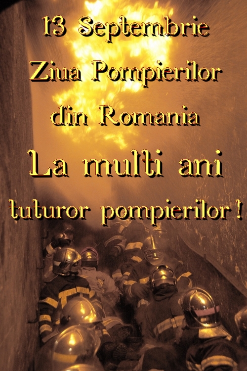13 Septembrie Ziua Pompierilor din Romania La multi ani tuturor pompierilor! ~ pictura cu o floare
