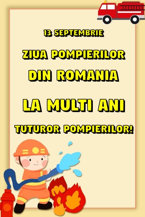 13 Septembrie Ziua Pompierilor din Romania La multi ani tuturor pompierilor! ~ pictura cu o floare