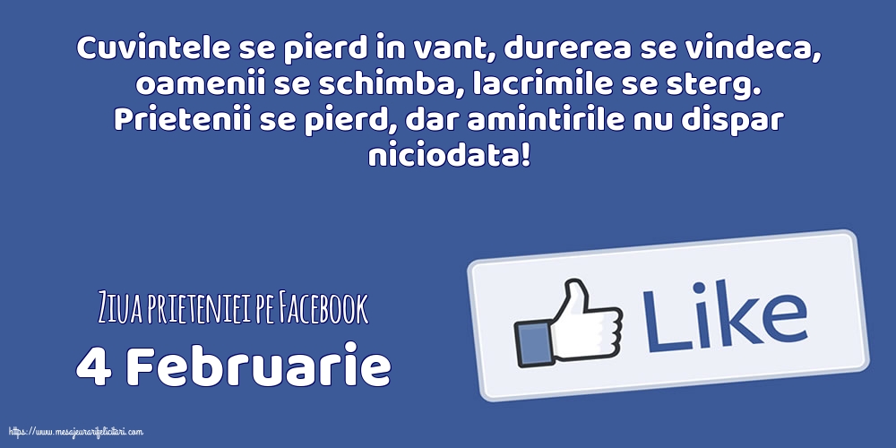 4 Februarie - Ziua prieteniei pe Facebook
