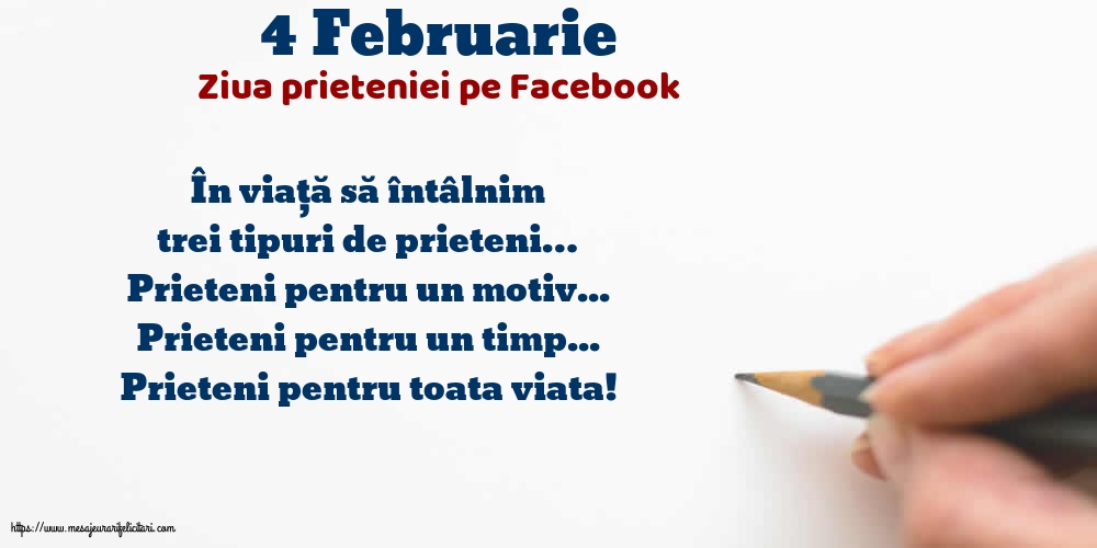 4 Februarie - Ziua prieteniei pe Facebook