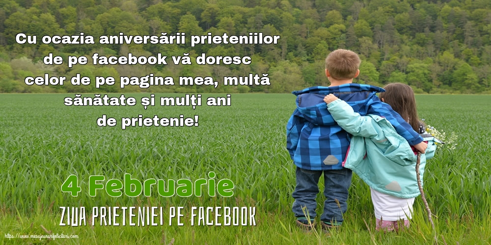 Felicitari de Ziua Prieteniei - 4 Februarie - Ziua prieteniei pe Facebook - mesajeurarifelicitari.com