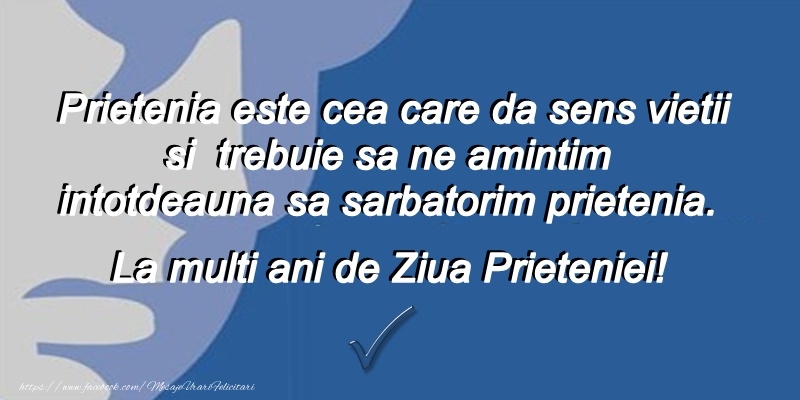 La multi ani de ziua prieteniei facebook!