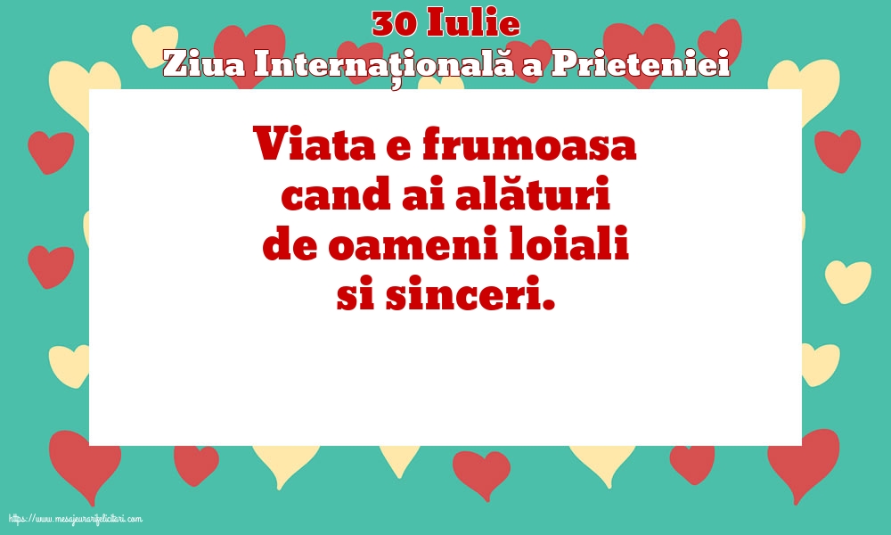 Ziua Internationala a Prieteniei 30 Iulie - Ziua Internațională a Prieteniei