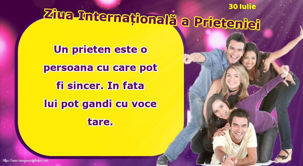 Ziua Internationala a Prieteniei 30 Iulie - Ziua Internațională a Prieteniei