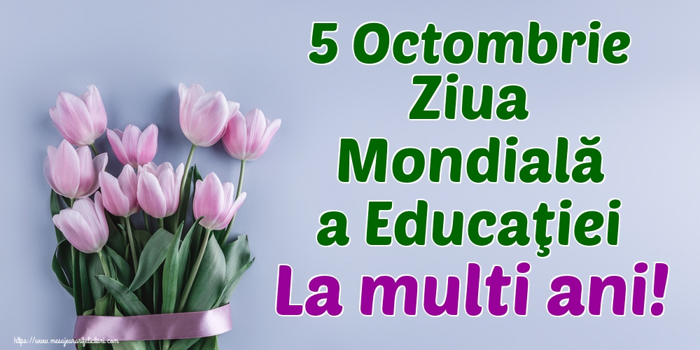 5 Octombrie Ziua Mondială a Educaţiei La multi ani!