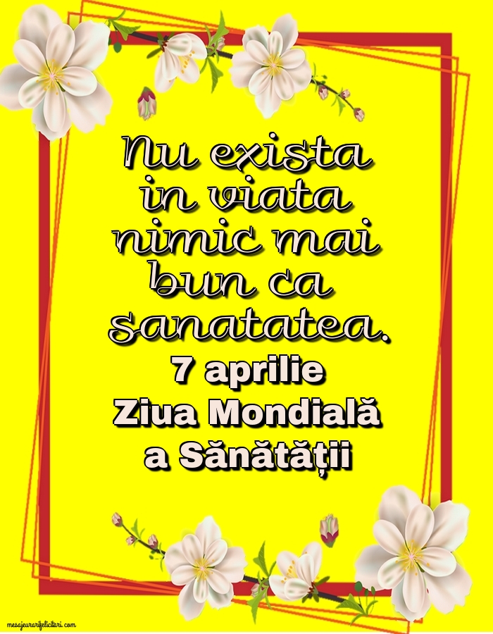 7 aprilie - Ziua Mondială a Sănătății