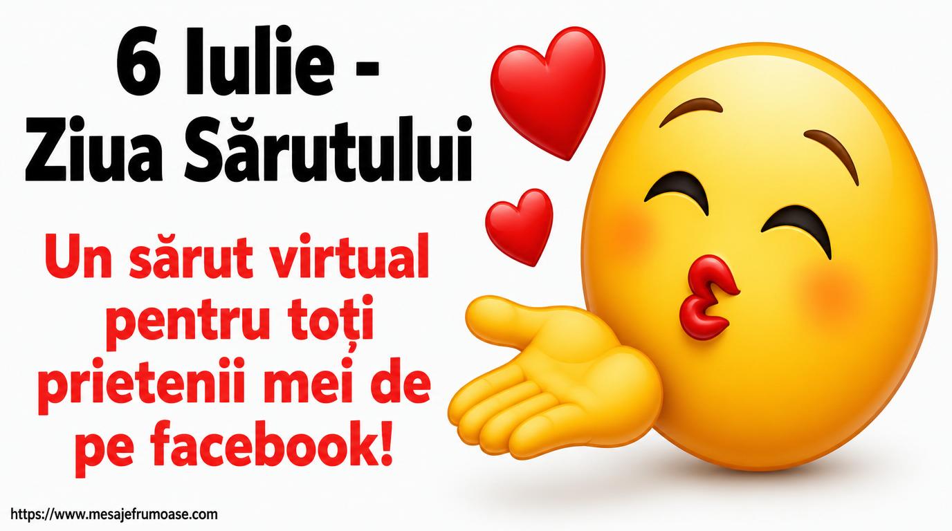 6 Iulie - Ziua Sărutului Un sărut virtual pentru toți prietenii mei de pe facebook!