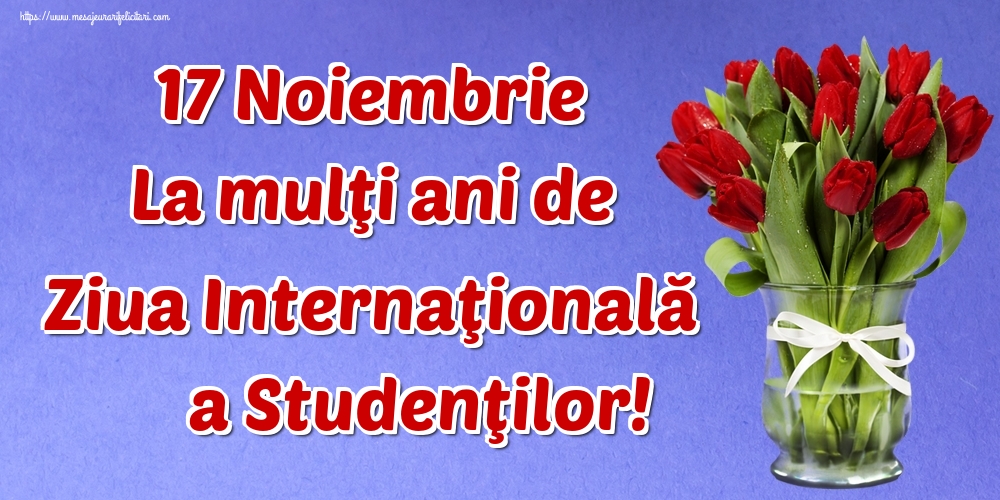 Felicitari de Ziua Internaţională a Studenţilor - 17 Noiembrie La mulţi ani de Ziua Internaţională a Studenţilor! - mesajeurarifelicitari.com