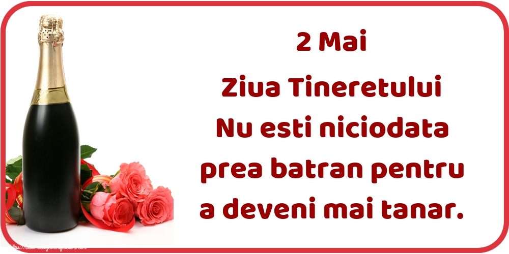 Ziua Tineretului 2 Mai Ziua Tineretului Nu esti niciodata prea batran pentru a deveni mai tanar.