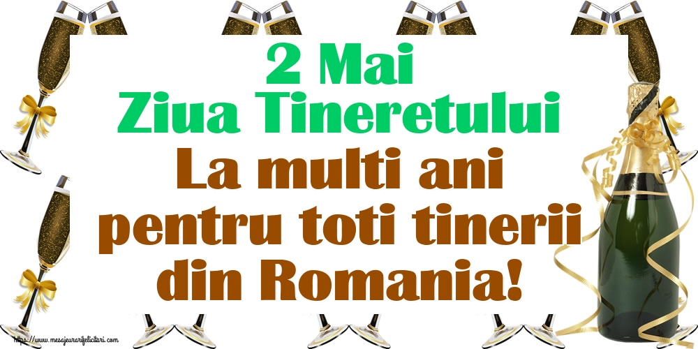 2 Mai Ziua Tineretului La multi ani pentru toti tinerii din Romania!