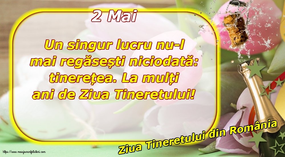 Felicitari de Ziua Tineretului - 2 Mai - Ziua Tineretului din România - mesajeurarifelicitari.com