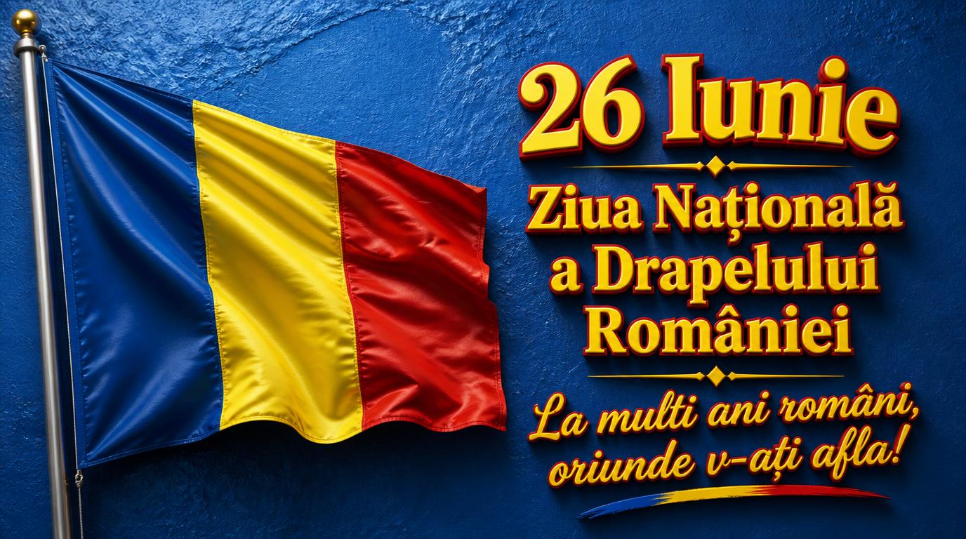 26 Iunie Ziua Națională a Drapelului României La multi ani români, oriunde v-ați afla!